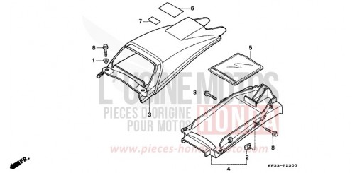 GARDE-BOUE ARRIERE NX250L de 1990